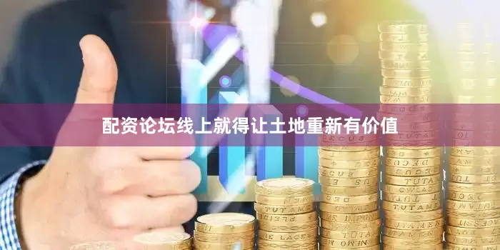 配资论坛线上就得让土地重新有价值