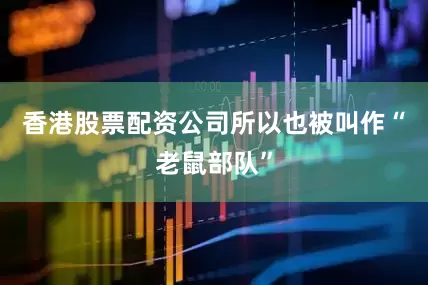香港股票配资公司所以也被叫作“老鼠部队”